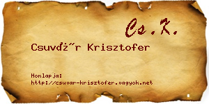 Csuvár Krisztofer névjegykártya