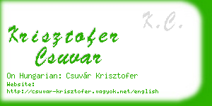 krisztofer csuvar business card